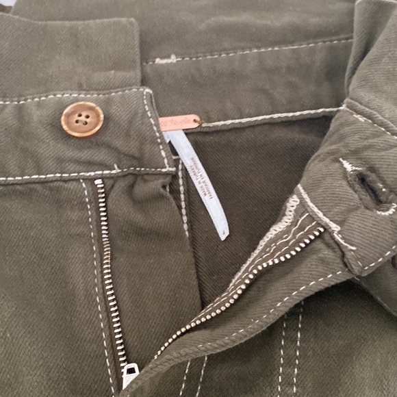 Free People Army Green High Waist Belted Mini Skirt NWT - Picture 7 of 11